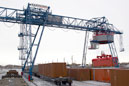 Container crane in Russia